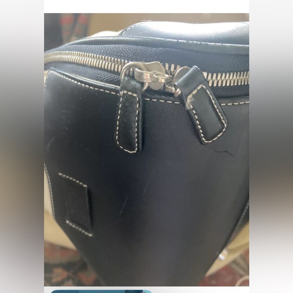 Coach Luggage Leather Detail Travel Duffle Bag Suitcase Travel Beige Brown - Picture 11 of 16